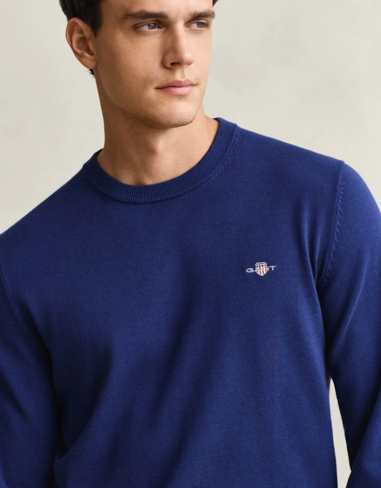 Mens Classic Cotton Crew Neck Jumper - 432 Rich Navy
