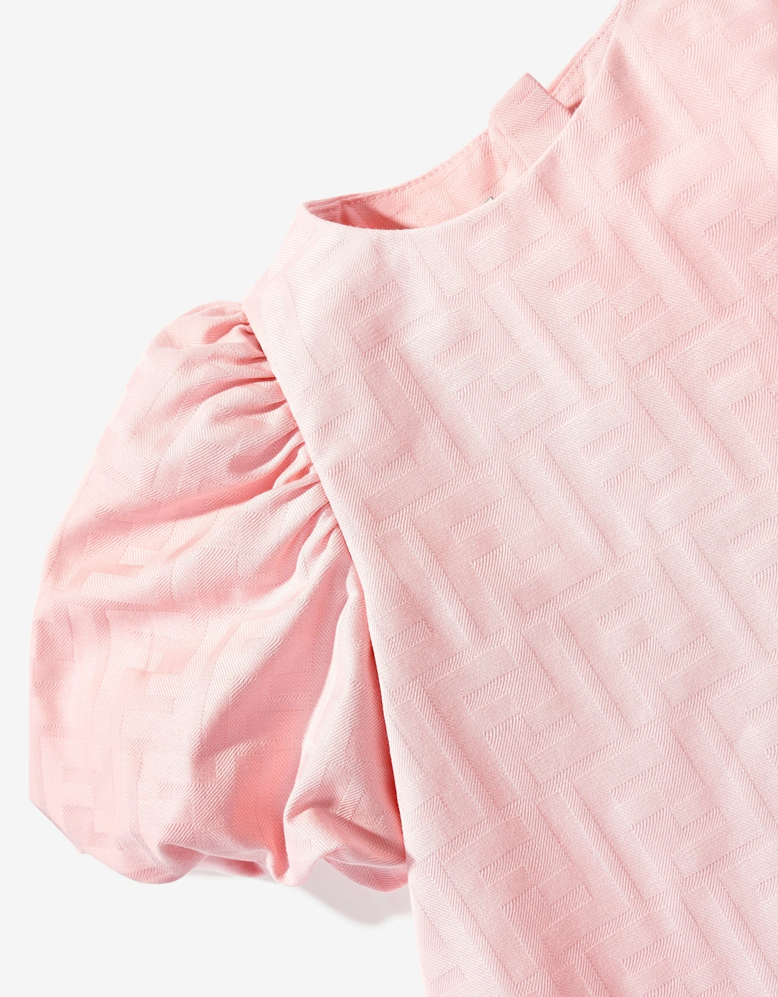 Baby Girls Cotton FF Jacquard Dress in Pink