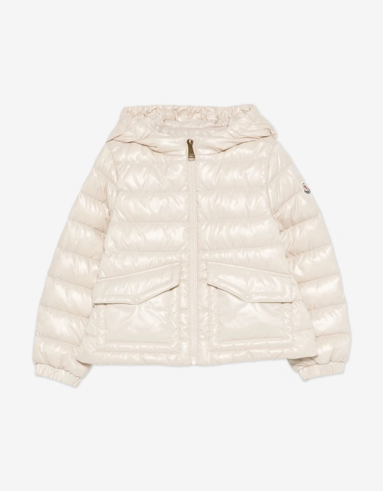 Enfant Girls Down Padded Ela Jacket in Ivory