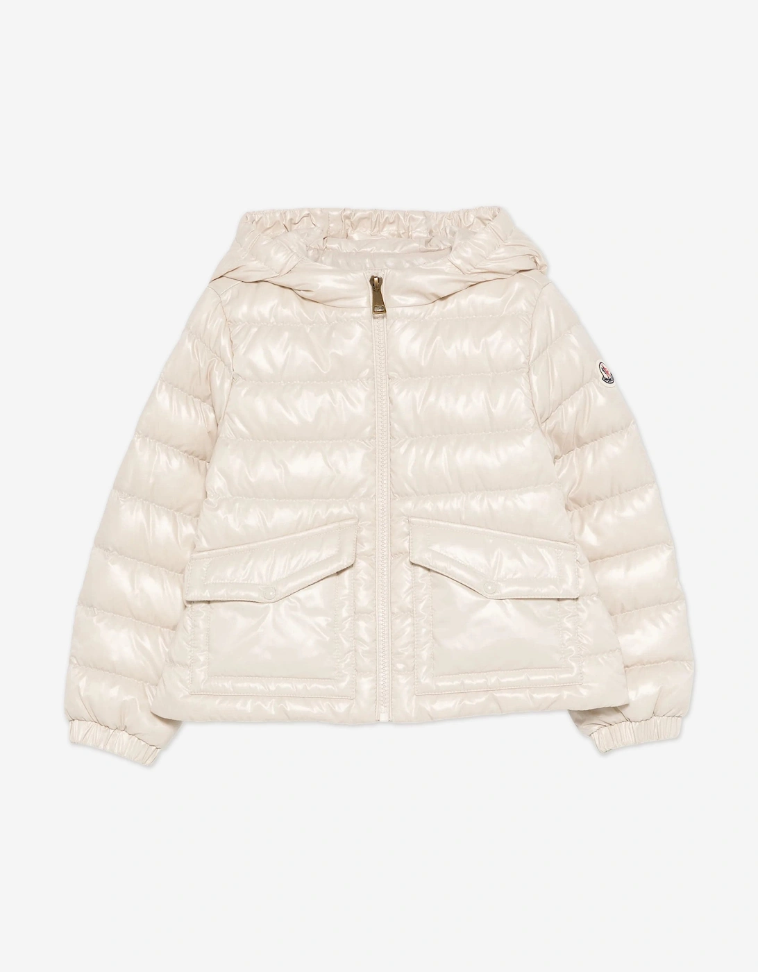 Moncler Girls Multi 'S Enfant Down Padded Ela Jacket In Ivory - Size: 8 Years Kids