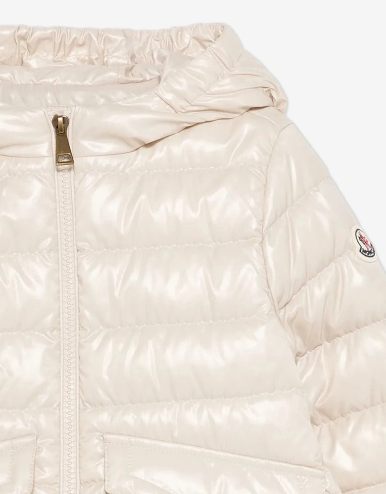 Enfant Girls Down Padded Ela Jacket in Ivory