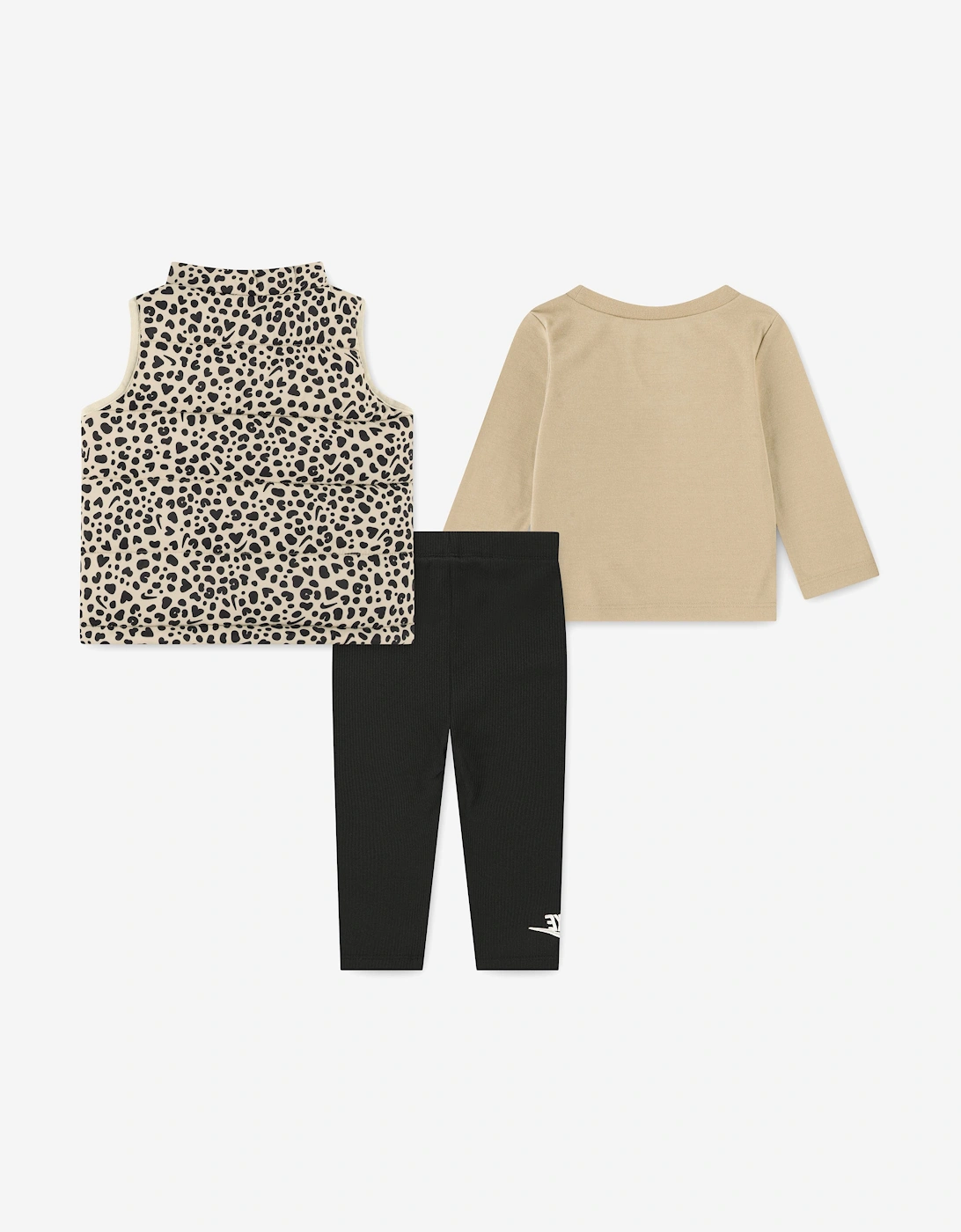 Girls Wild Warmth 3 Piece Vest Set in Beige