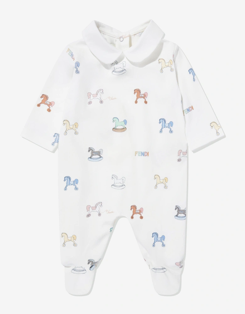 Baby Toy Horse Babygrow Set in White