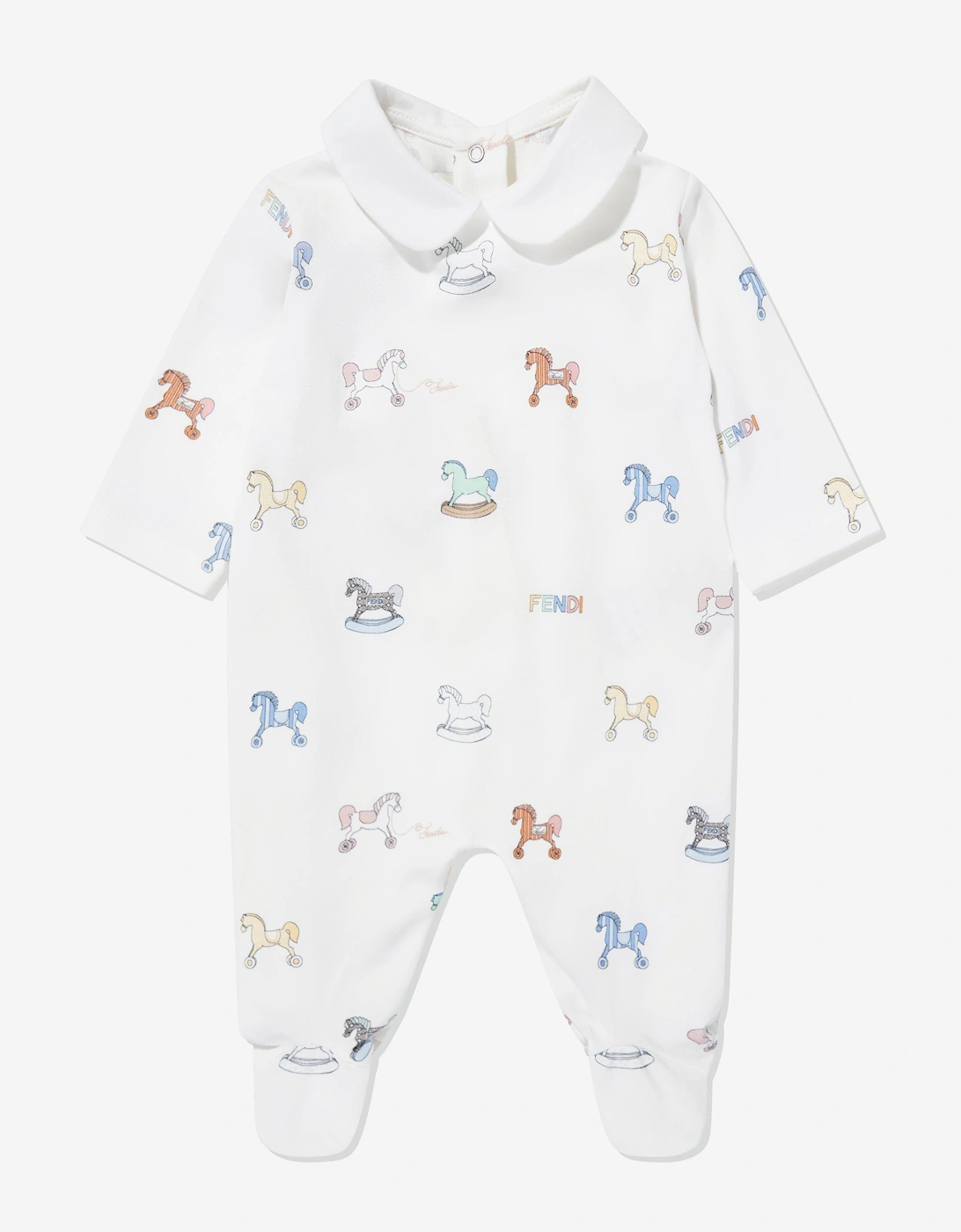 Baby Toy Horse Babygrow Set in White