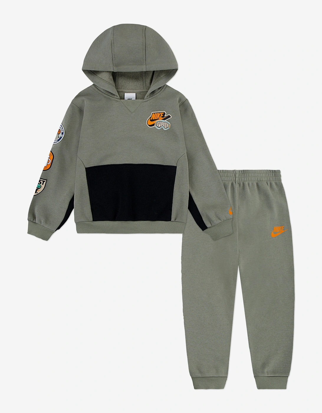 Kids PO Fleece Tracksuit in Green, 6 of 5