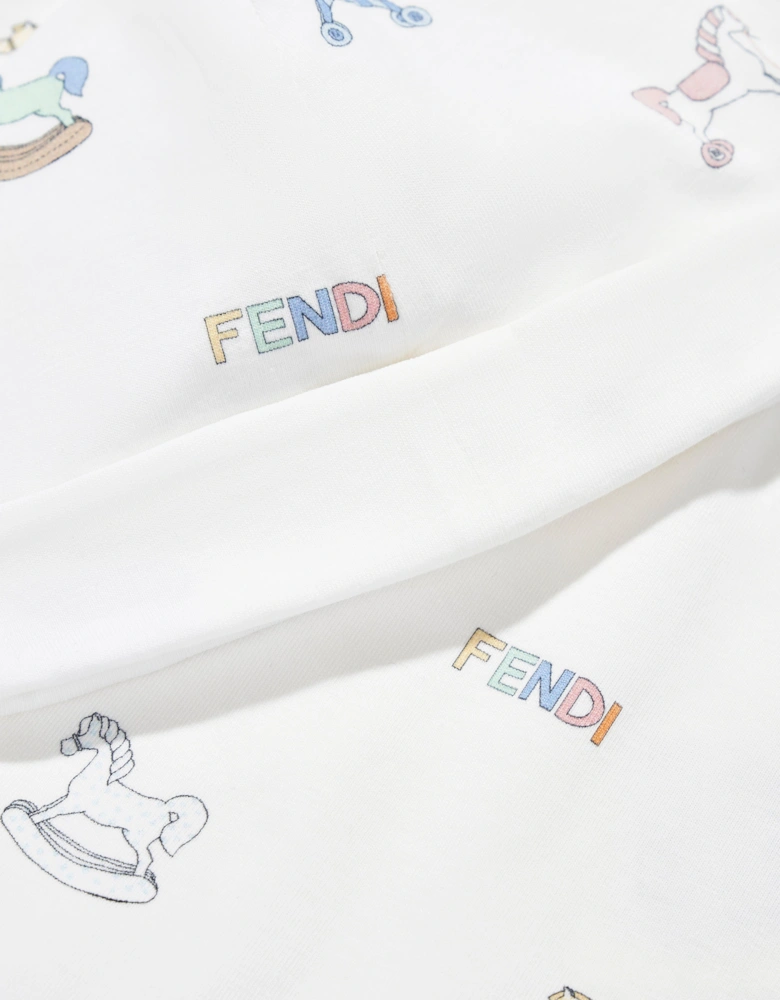 Baby Toy Horse Babygrow Set in White