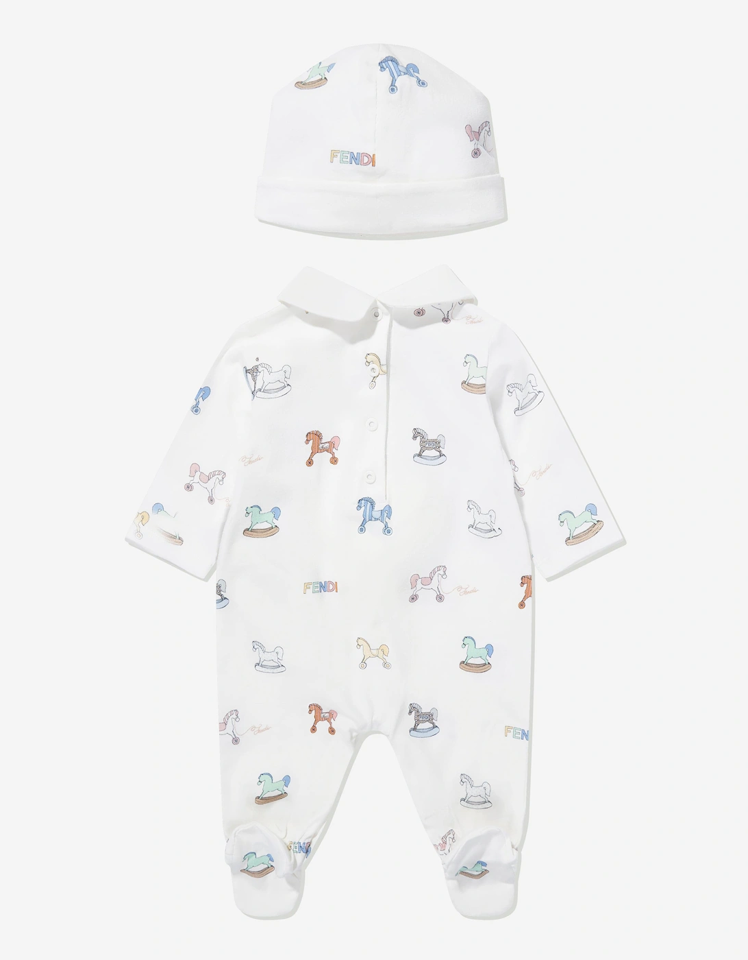 Baby Toy Horse Babygrow Set in White