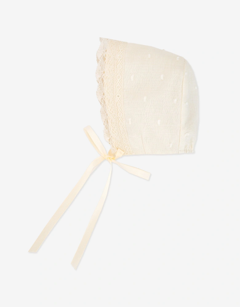 Baby Knitted Bonnet in Ivory