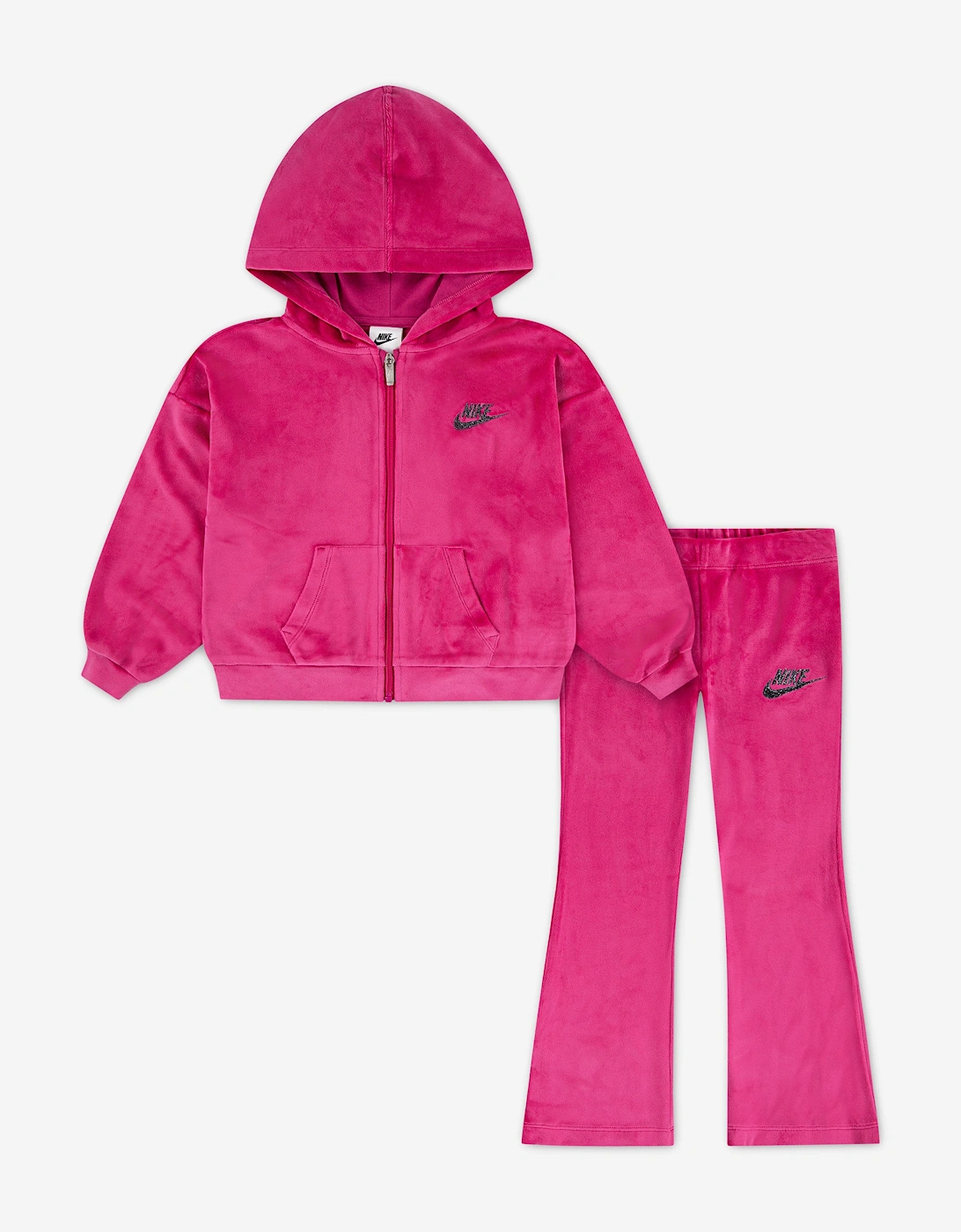 Girls Velour Flare Legging Set in Purple, 5 of 4