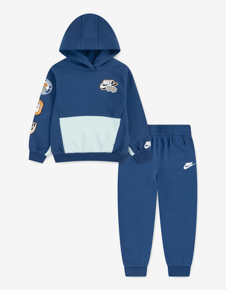 Kids PO Fleece Tracksuit in Blue