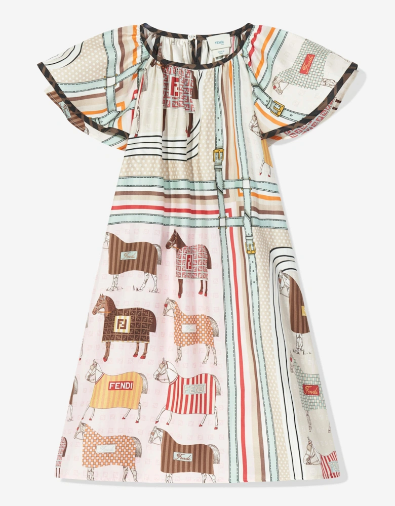 Girls Silk Occasion Dress in Pink