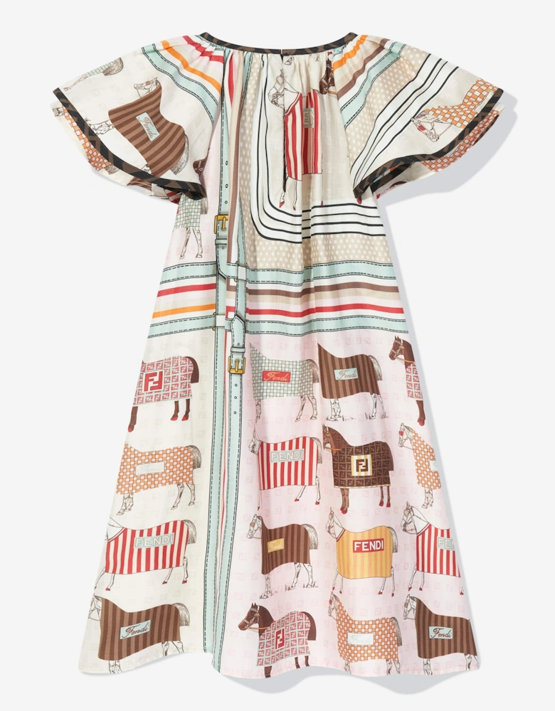 Girls Silk Occasion Dress in Pink