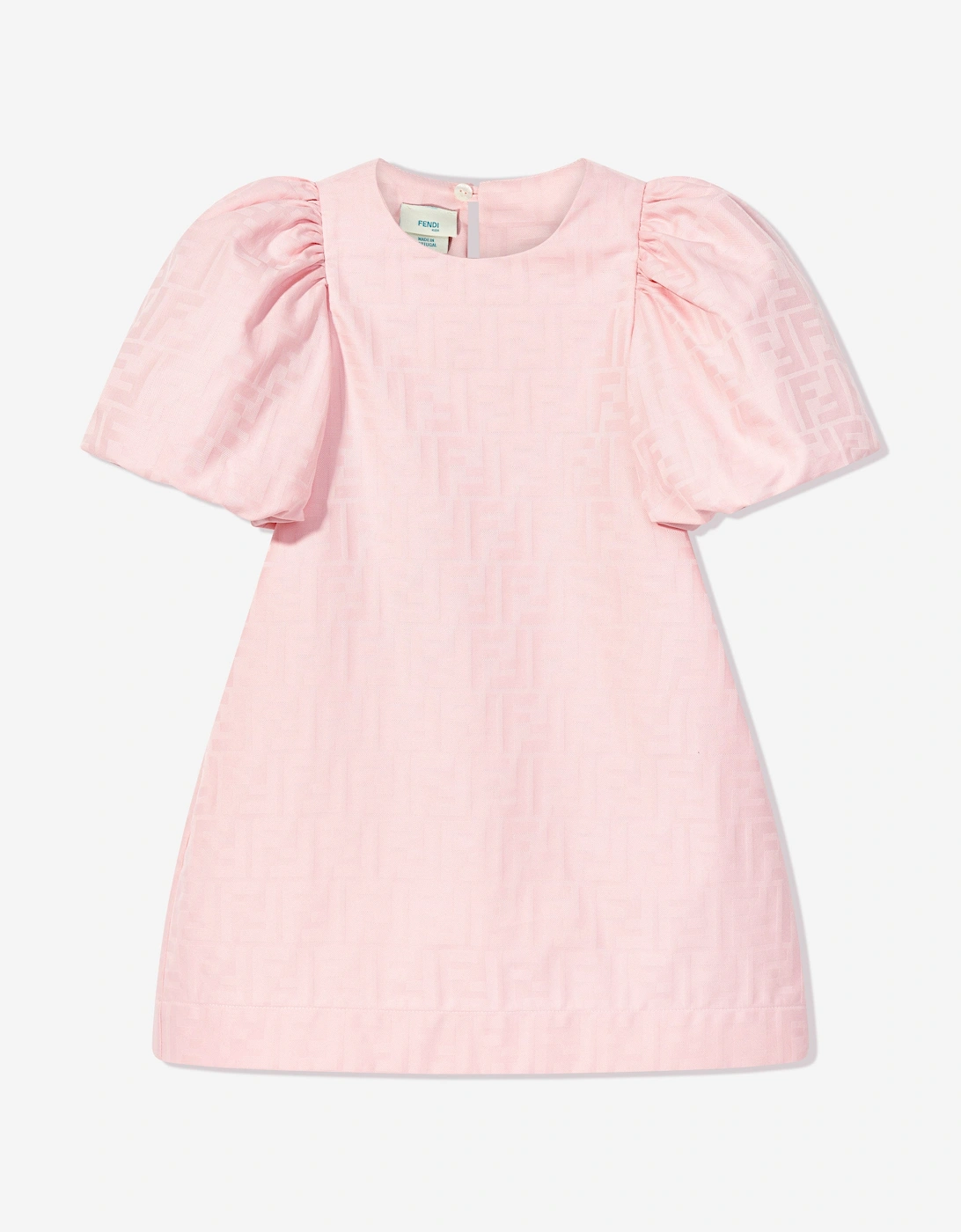 Fendi Girls Pink Ruched Sleeve Dress  - Size 4 Years Kids