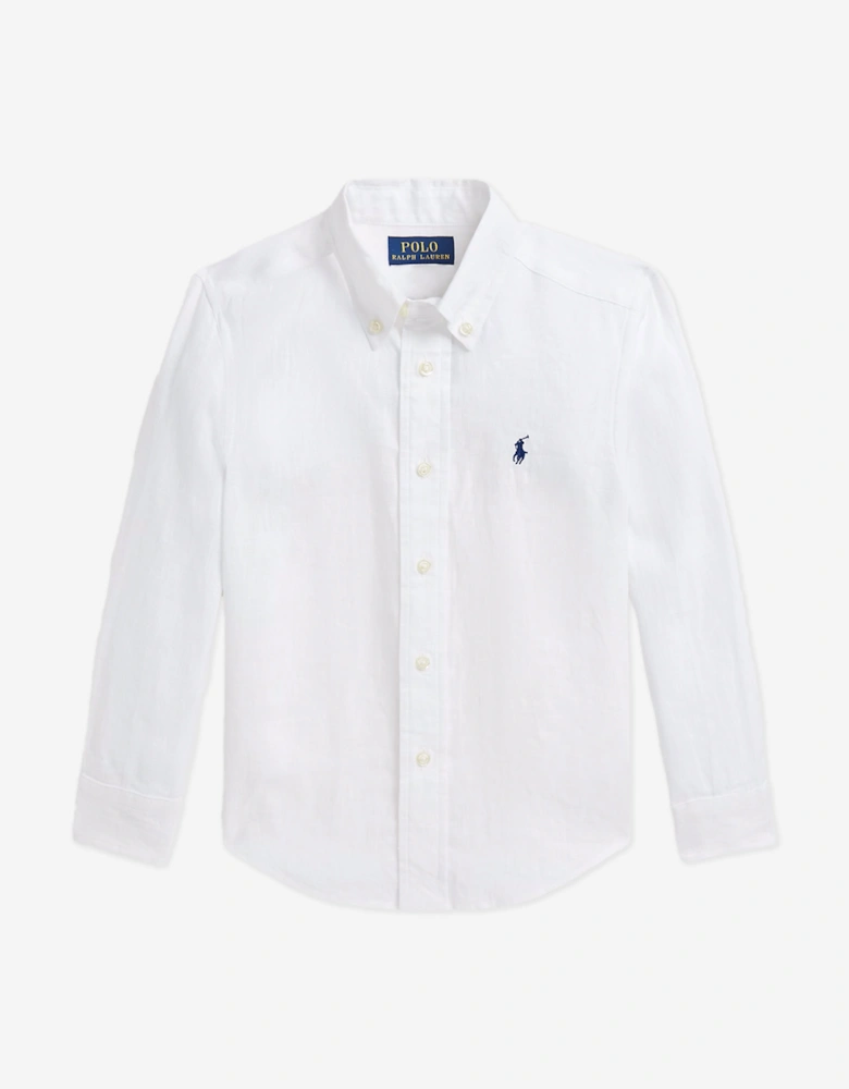 Boys Linen Shirt in White
