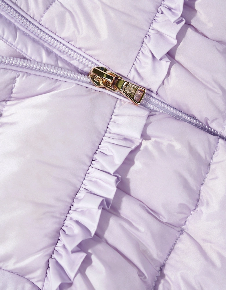 Enfant Baby Girls Down Padded Nevra Long Coat in Purple