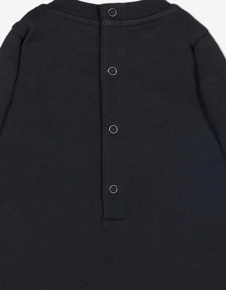 Enfant Baby Logo Romper in Navy