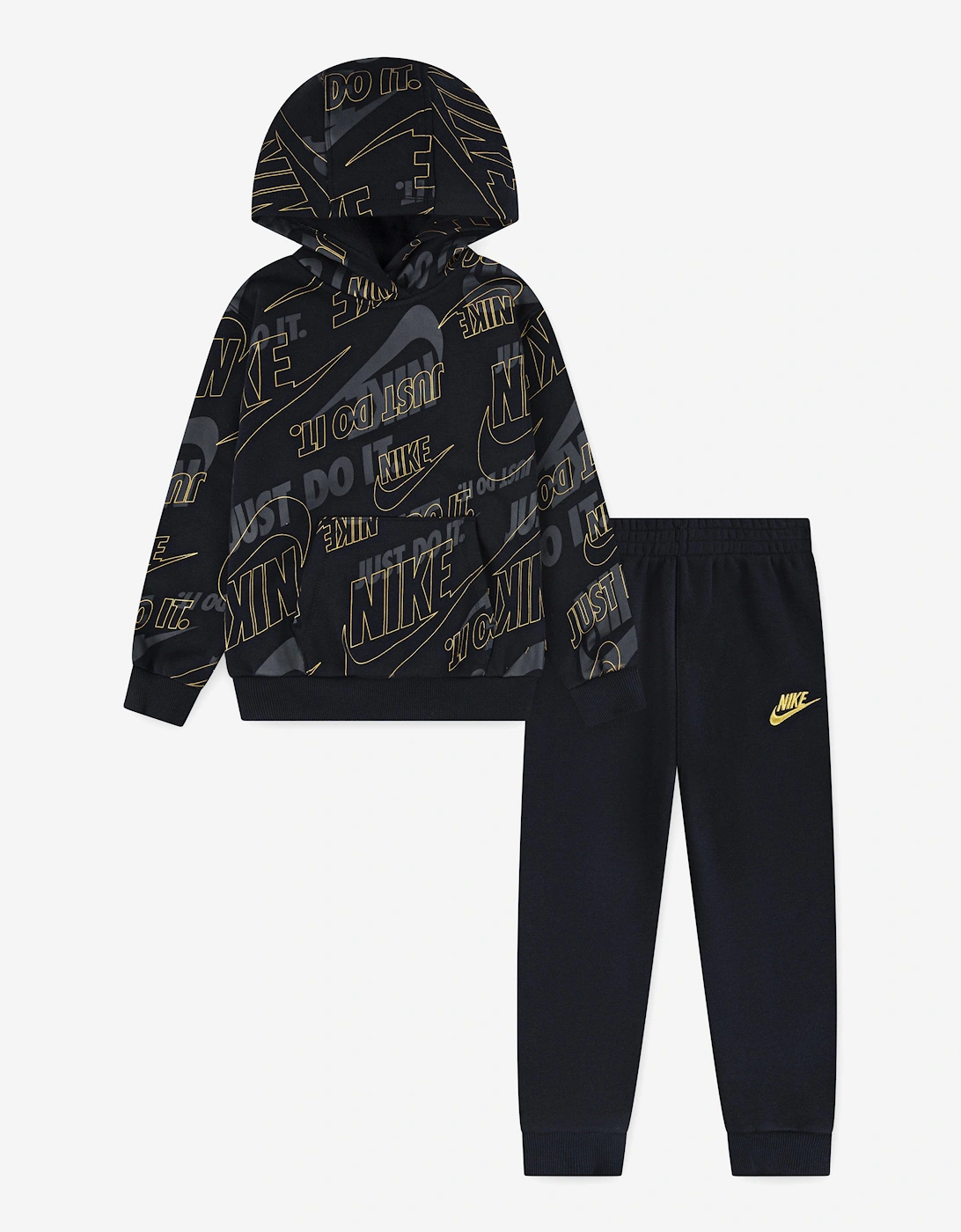Nike Unisex Black Nsw Gwm Light Weight Fleece Tracksuit In - Size: 24 Mths Kids