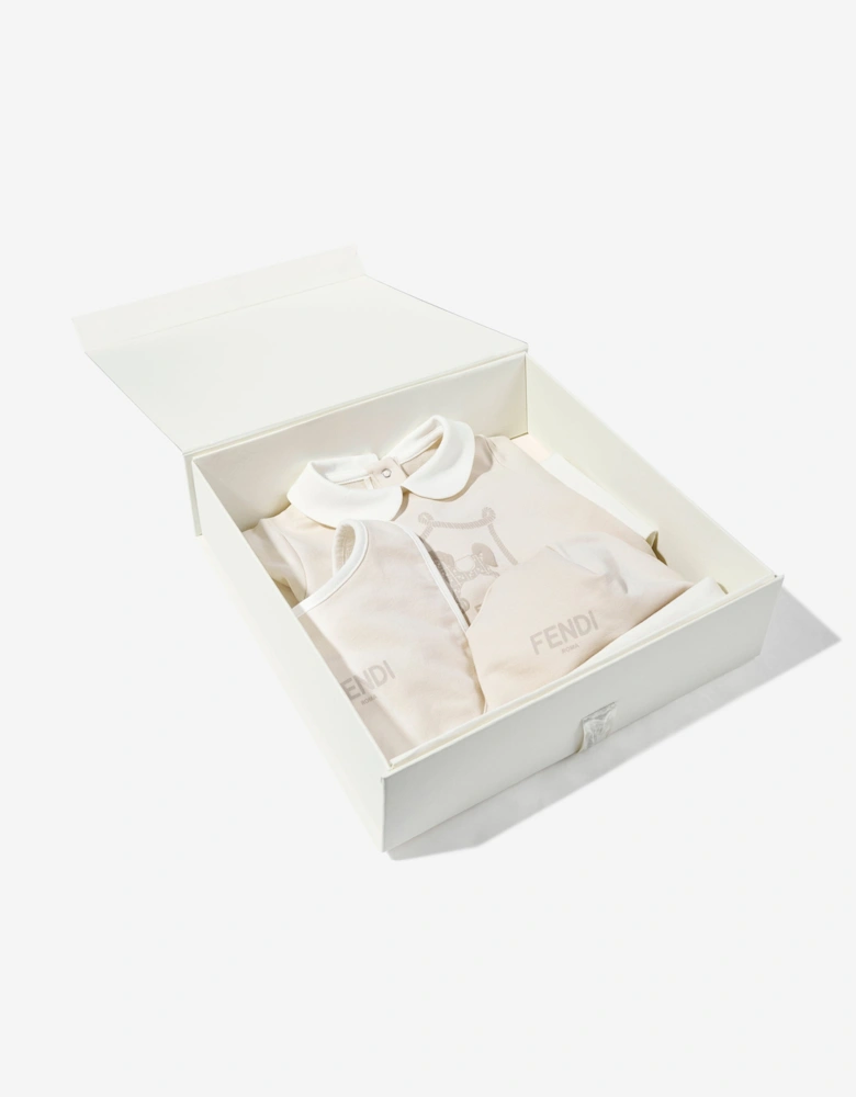 Baby Cotton Romper Set in Beige