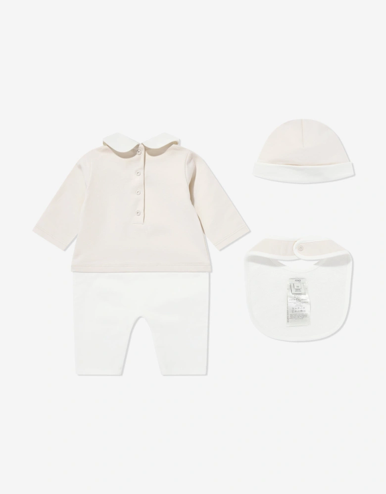 Baby Cotton Romper Set in Beige