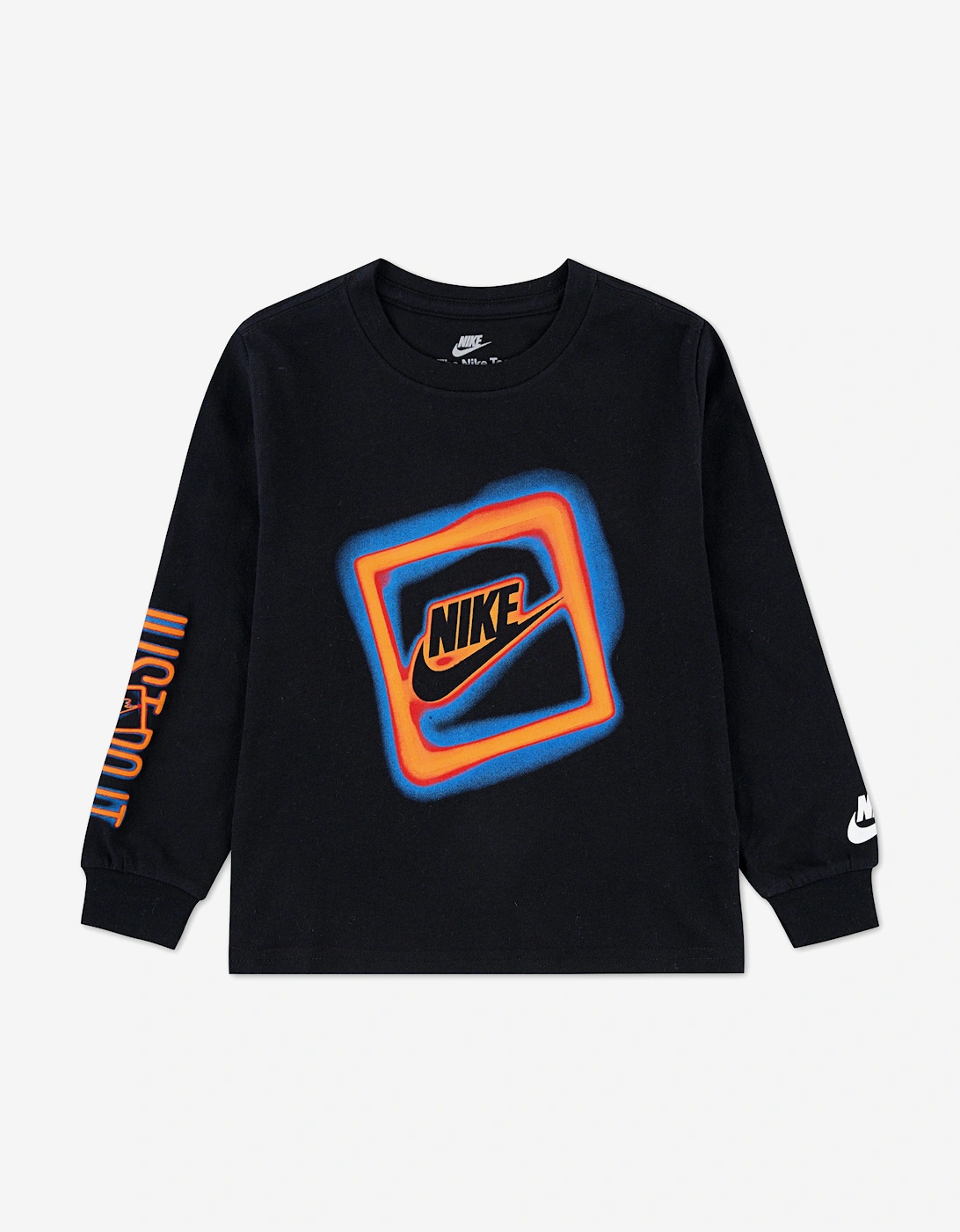 Boys Neon Box Futura Long Sleeve T-Shirt in Black, 5 of 4