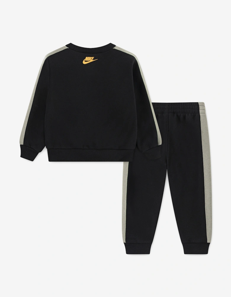 Kids Fleece Logo Tracksuit in Black
