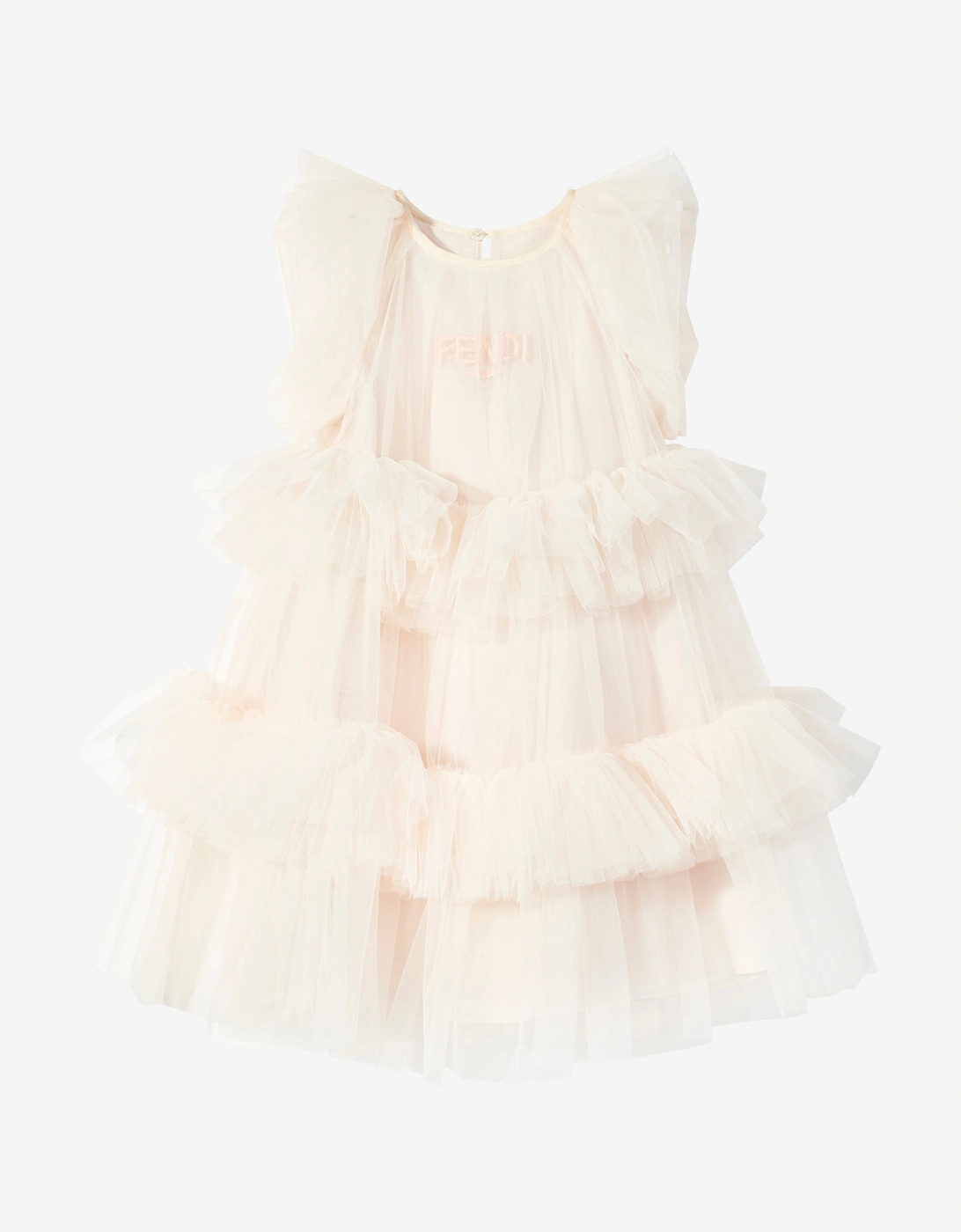 Fendi Girls Pink Tulle Dress In  5 Years Size 5 Yrs Kids