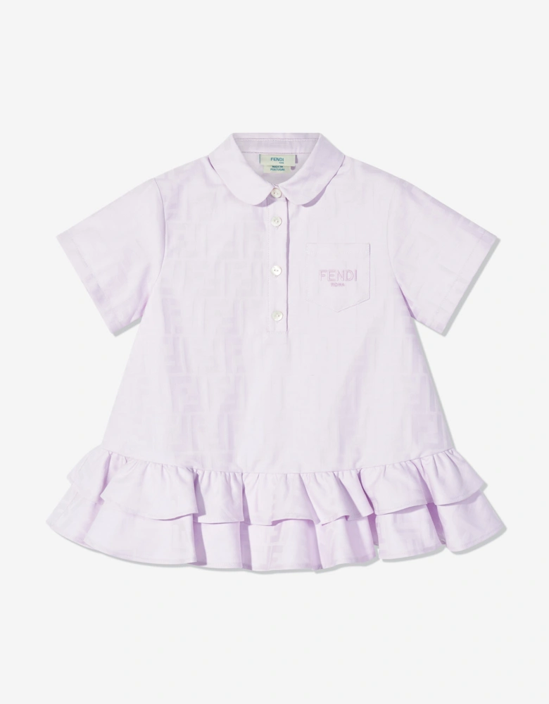 Baby Girls Logo Pocket Dress in Purple