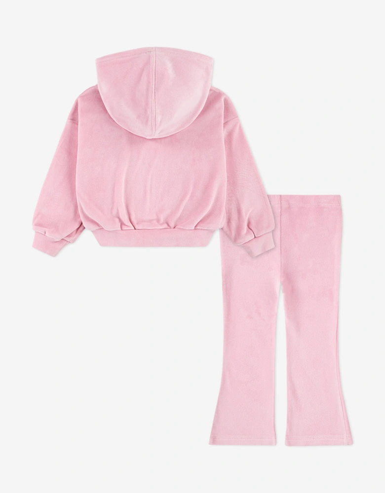 Baby Girls Velour Flare Legging Set in Pink