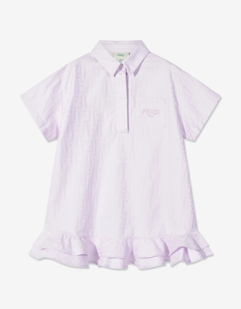 Girls Logo Shirt Dress in Purple