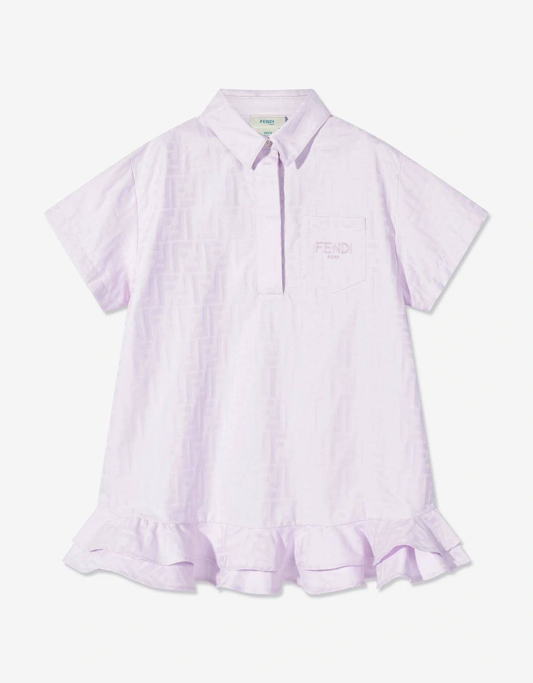 Fendi Girls Purple 'S Logo Shirt Dress In  14 Years Size 14 Yrs Kids