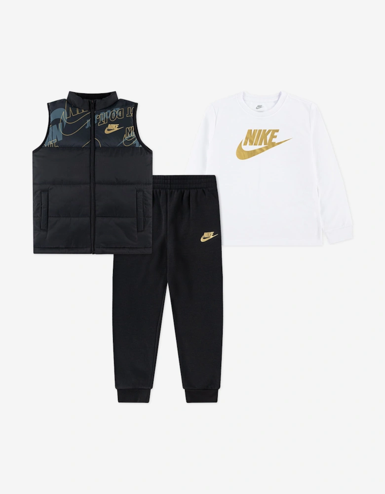 Kids NSW 3 Piece Vest Set in Black