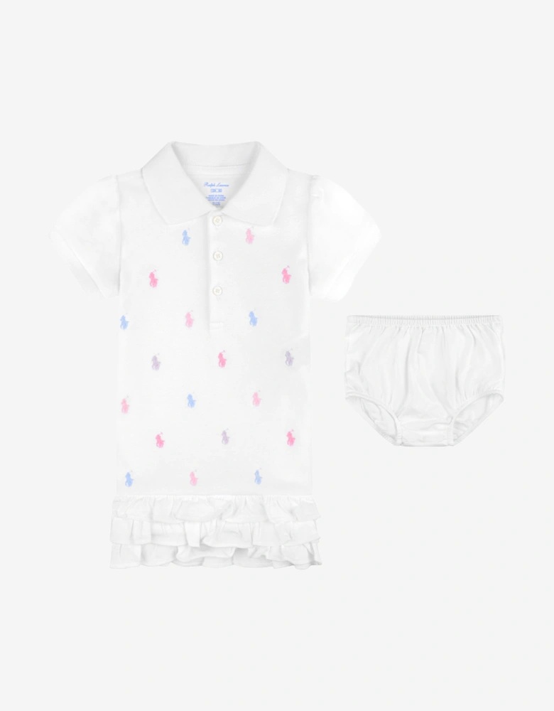 Baby Girls Schiffli Dress With Bloomers in White