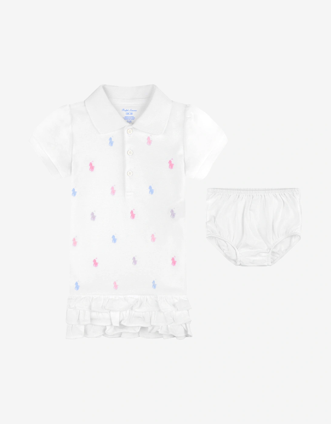 Baby Girls Schiffli Dress With Bloomers in White, 5 of 4