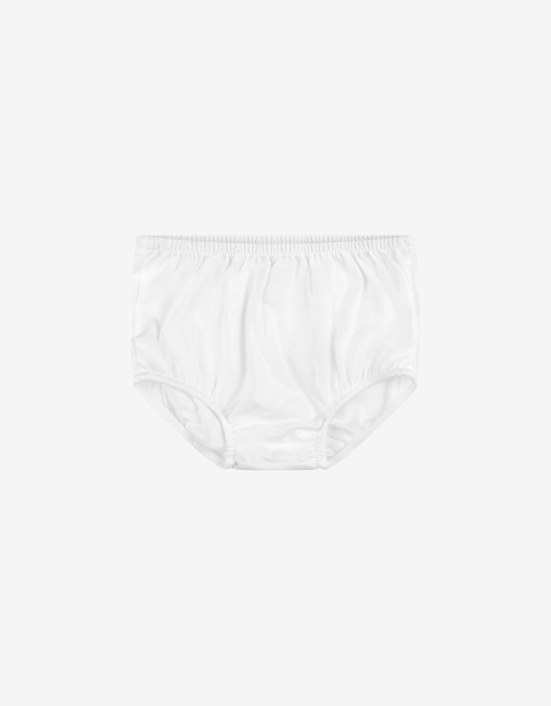 Baby Girls Schiffli Dress With Bloomers in White