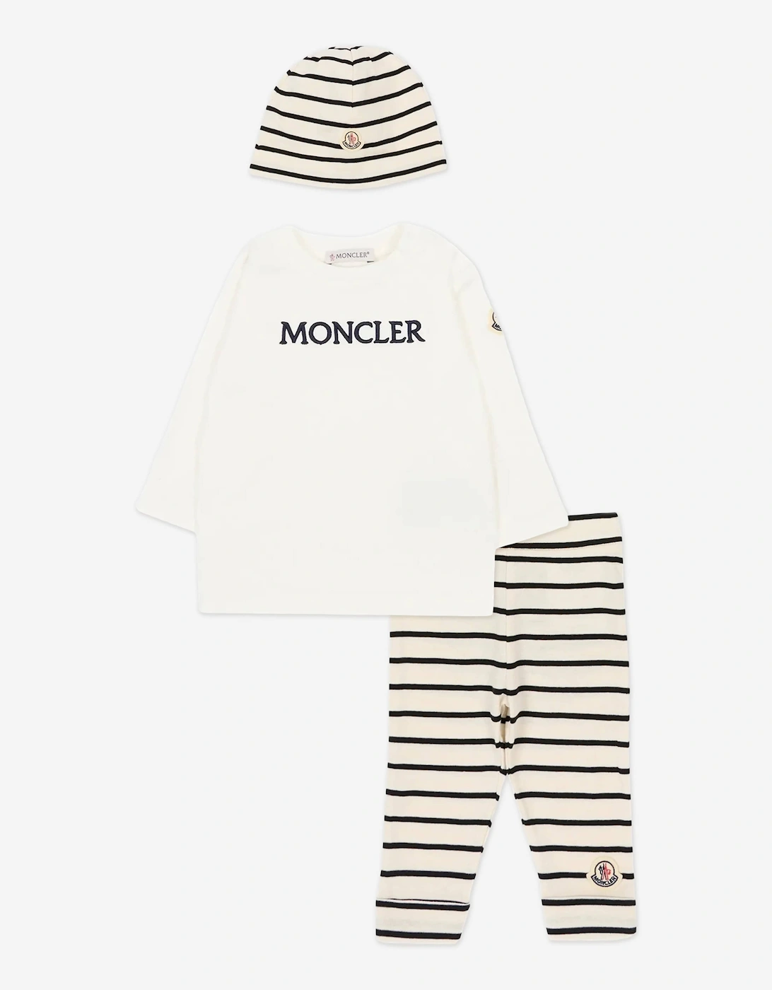 Moncler Girls Multi Enfant Baby 3 Piece Legging Gift Set In White - Size: 0-3 Months Kids