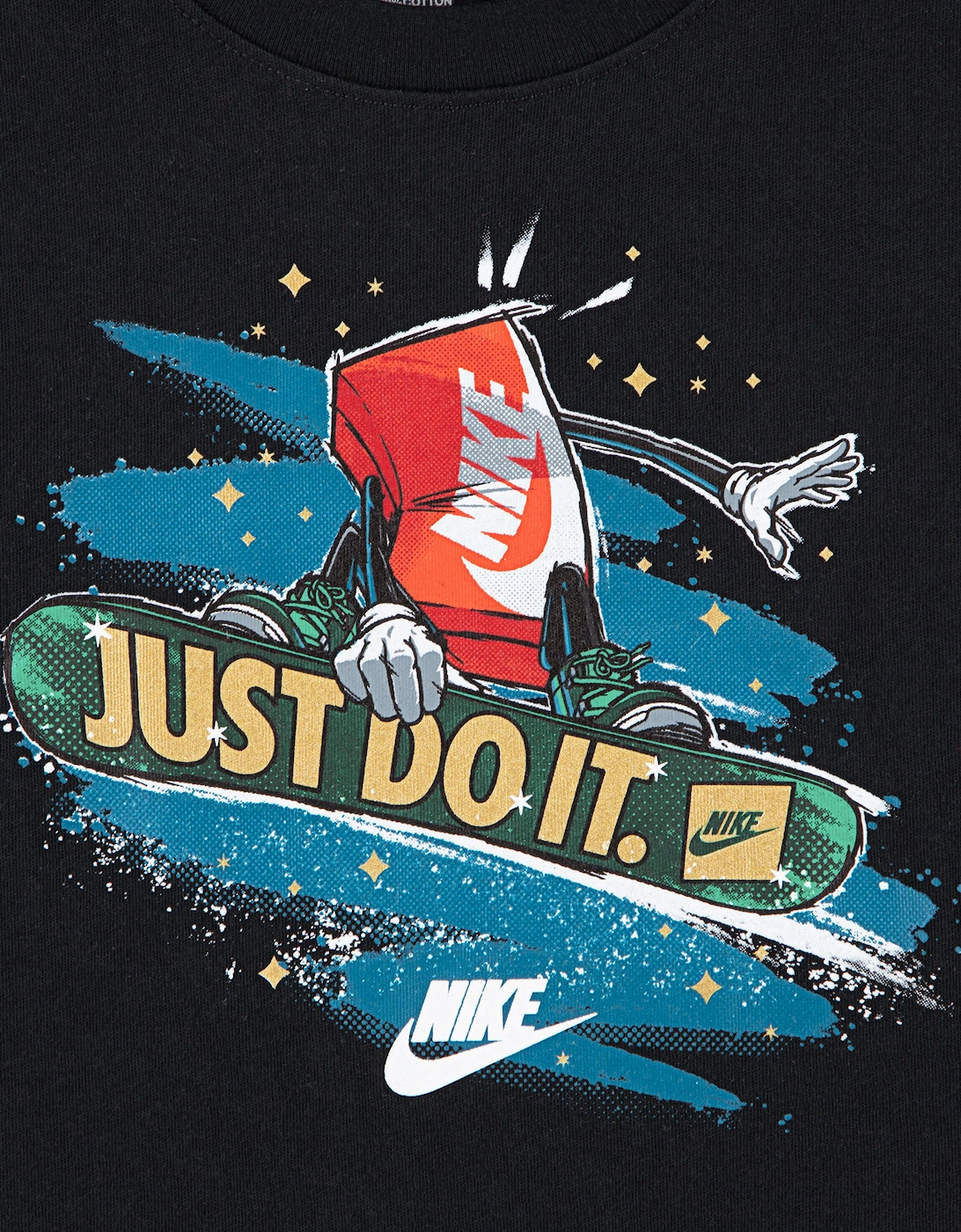 Boys Snowboard Boxy T-Shirt in Black