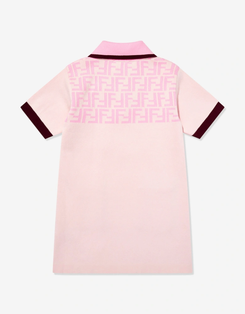 Girls FF Logo Polo Dress in Pink