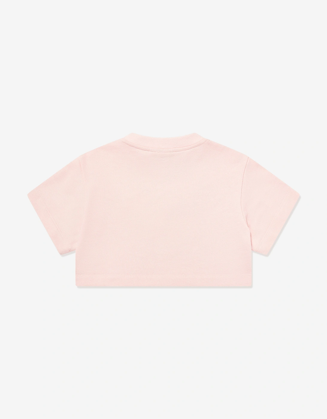 Girls Cropped Logo T-Shirt in Pink