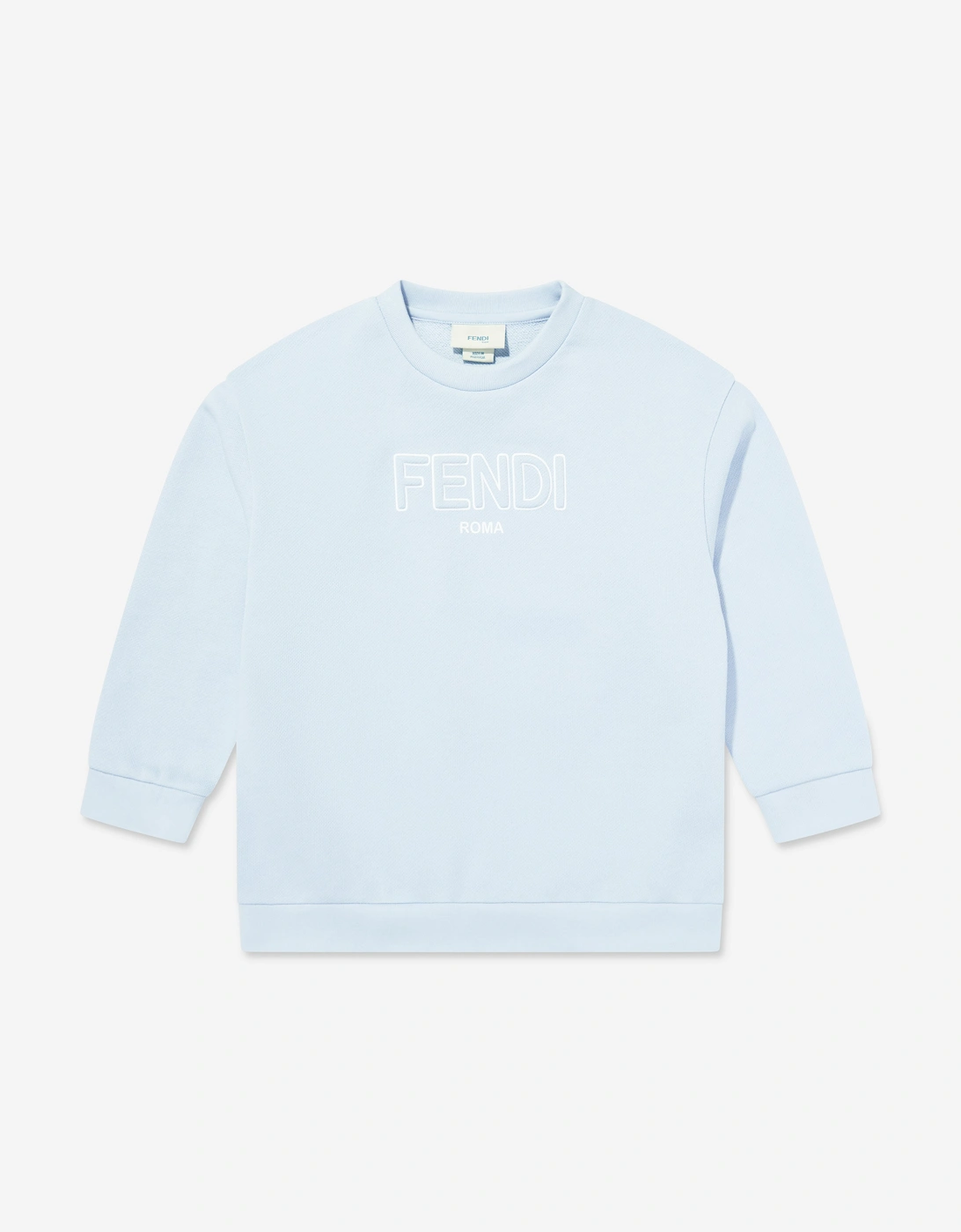 Fendi Girls Blue Logo Sweatshirt In  5 Years Size 5 Yrs Kids
