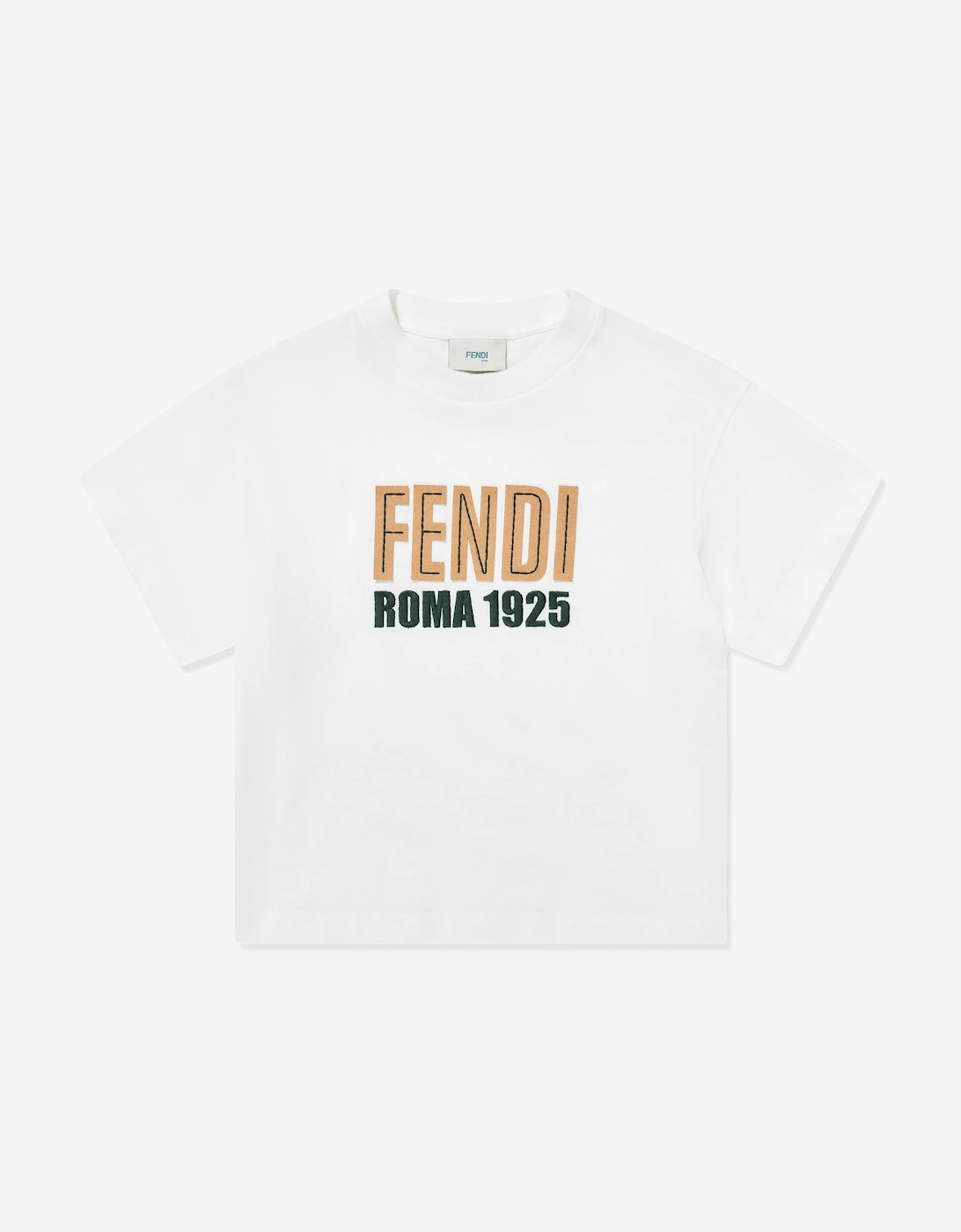 Fendi Girls White Logo T-Shirt  - Size 5 Years Kids