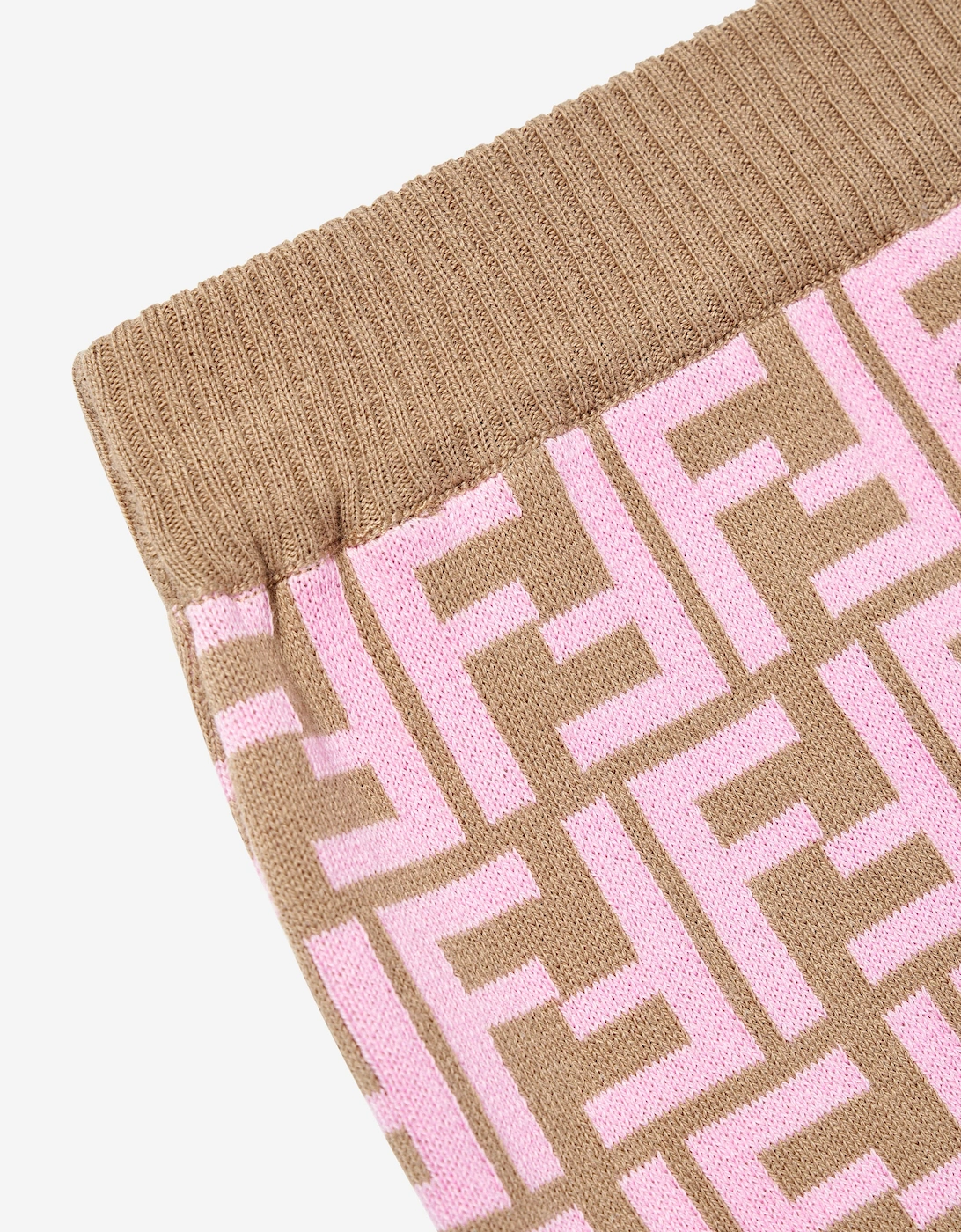 Girls FF Monogram Skirt in Brown