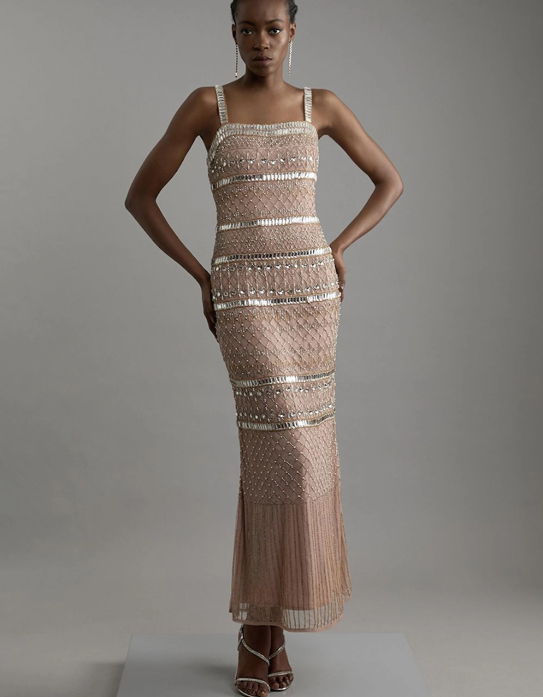 Petite Embellished And Beaded Strappy Maxi Dress, 2 of 1
