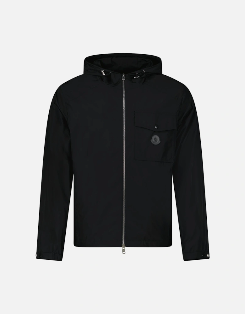 Moncler Fuyue Ghost Rubber Logo Jacket in Black