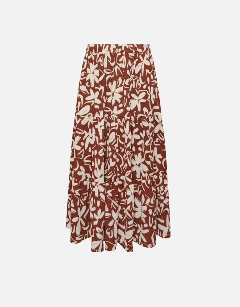 Abstract Floral Tiered Skirt