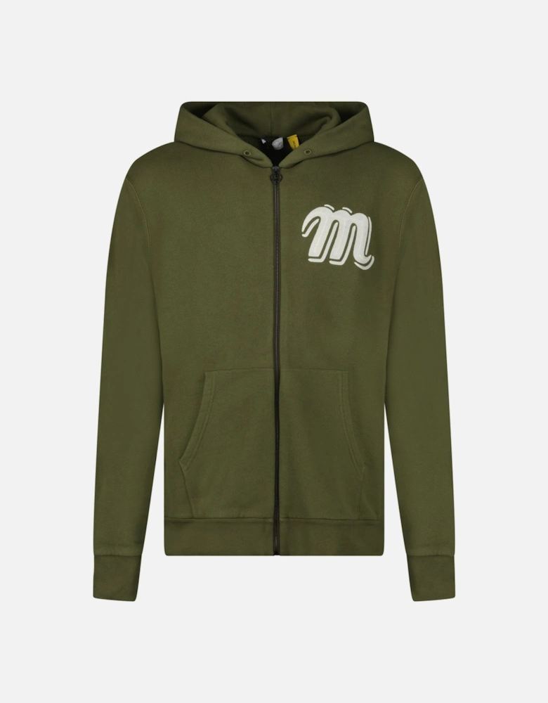 Moncler x Mercedes-Benz by Nigo Long Sleeve Zip Hoodie in Khaki Green