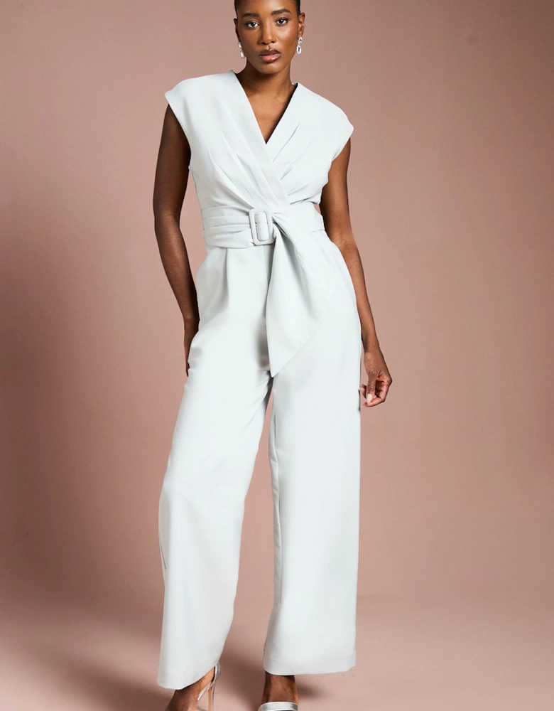 Belted Crepe Jumpsuit