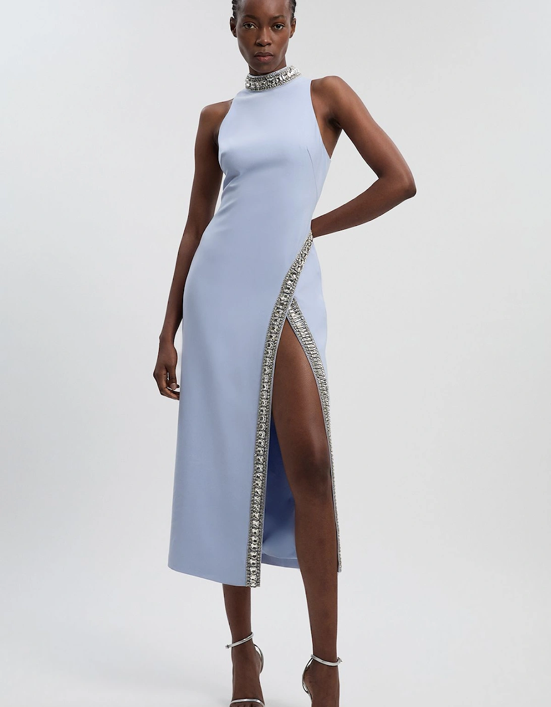 Crystal Embellished Woven Thigh Split Maxi, 2 of 1