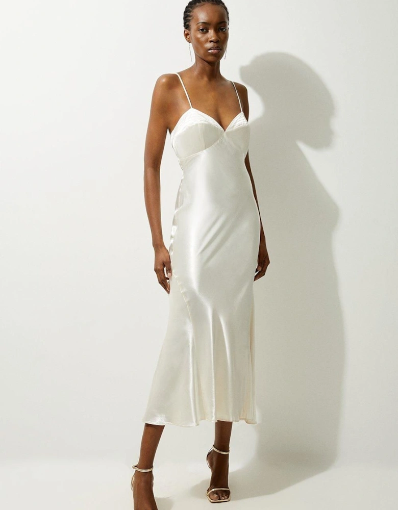 Viscose Satin Woven Slip Maxi Dress