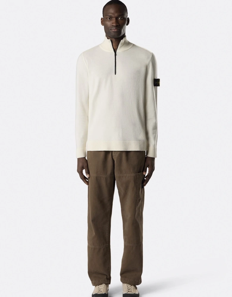 S00B4 1/4 Zip Sweater Off White