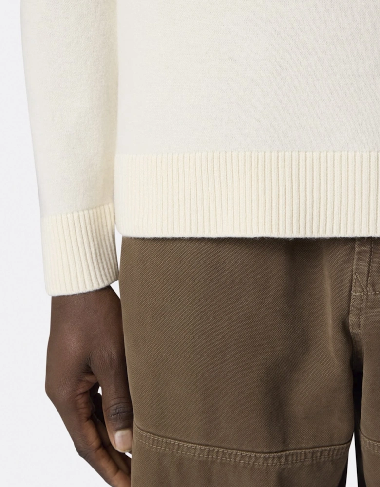 S00B4 1/4 Zip Sweater Off White
